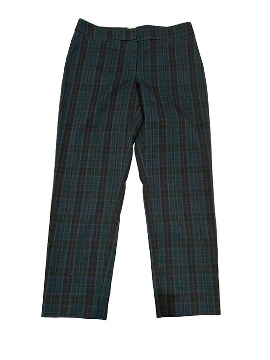 Talbots Pants - Talbots Signature Green Plaid Flat Front Pants Tartan Holiday 6 Straight Leg
